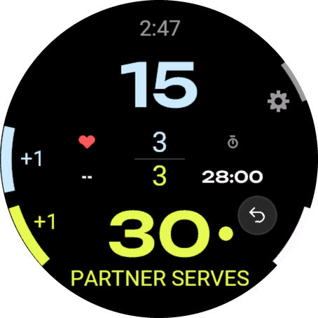 Garmin watch keeping score: them 15, us 30