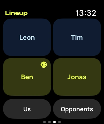 Apple Watch: lineup with four players