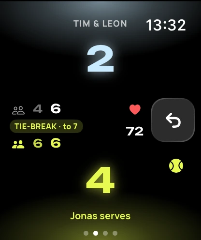 Apple Watch in a tie-break